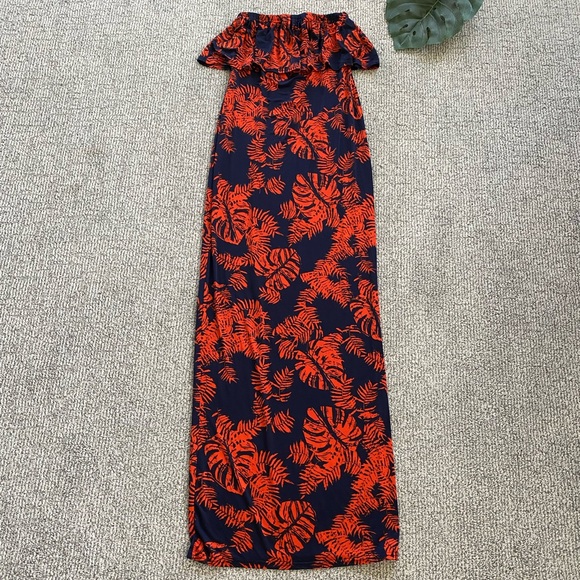 Strapless Palm Leaf Dress - Picture 6 of 10